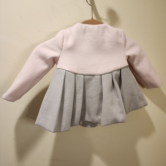 TAHARI baby Girl pink and gray Pea Coat Jacket size 12M - Picture 7 of 10